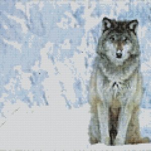 Snowy wolf blanket