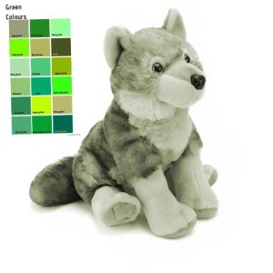 Free sage green wolf plush