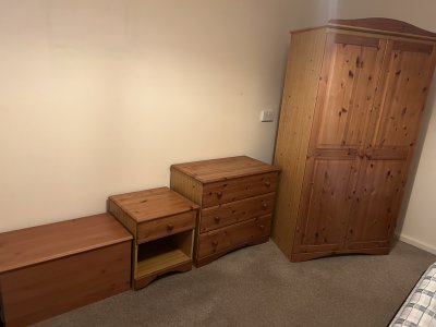 Bedroom furniture, extendable dining table & cabinet