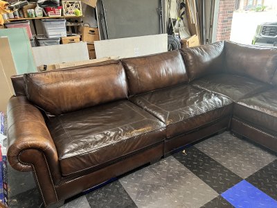 Leather sectional couch