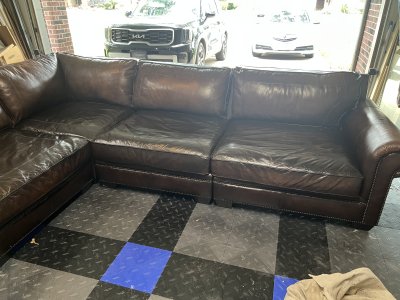 Leather sectional couch